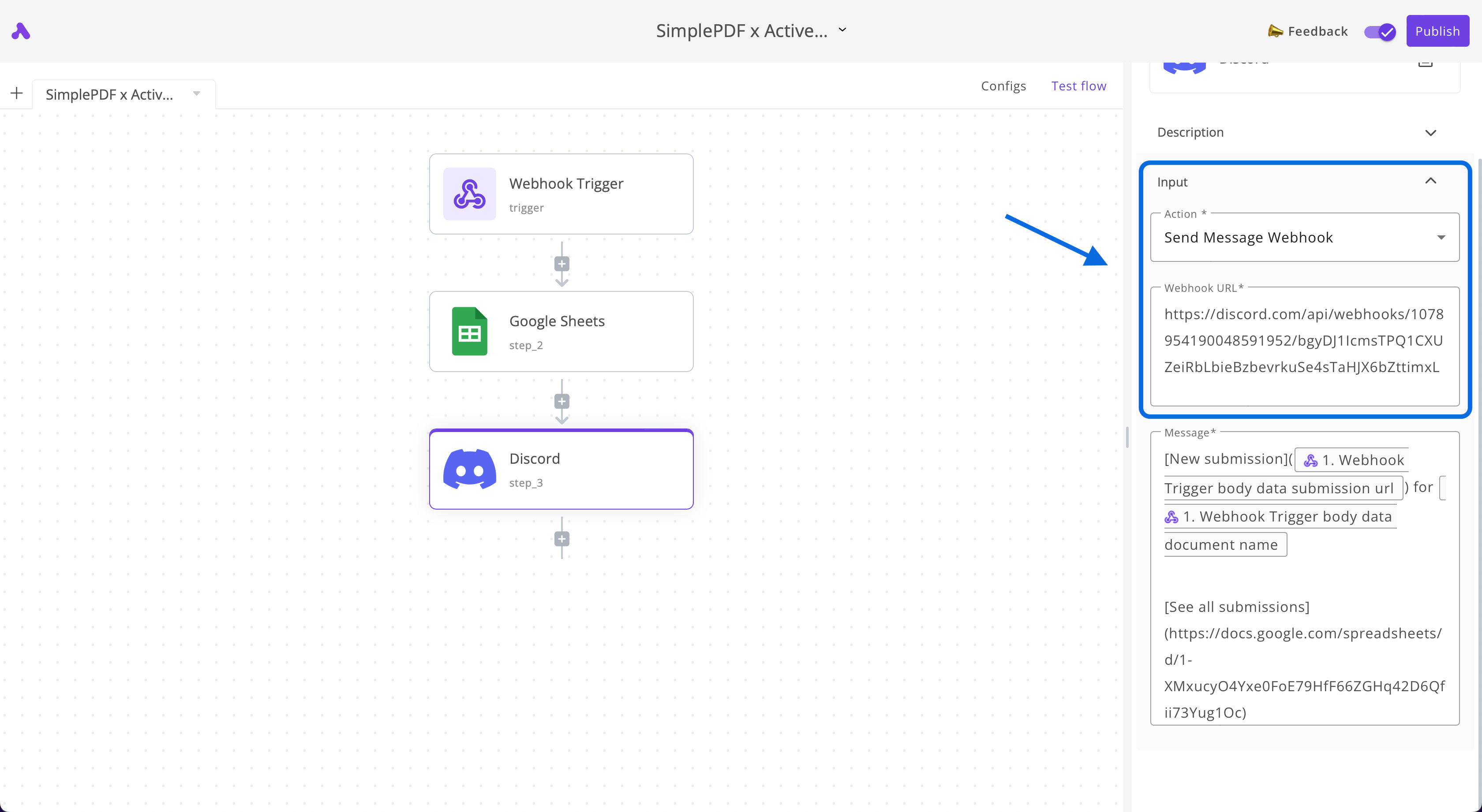 Configuring Discord to get notified of SimplePDF PDF Submissions