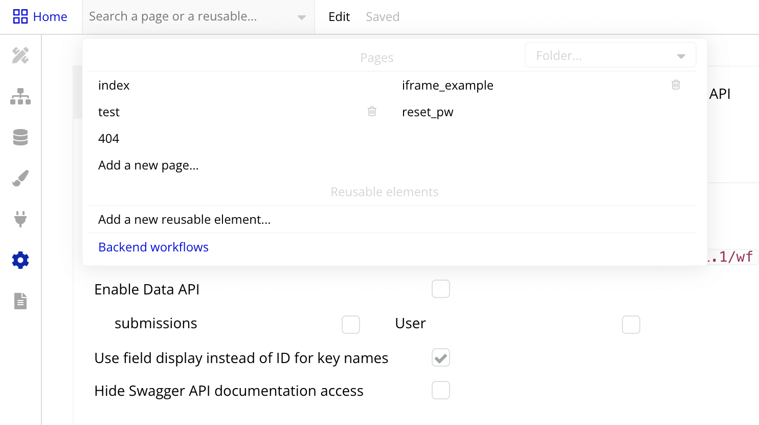 Navigating to the Bubble workflows view