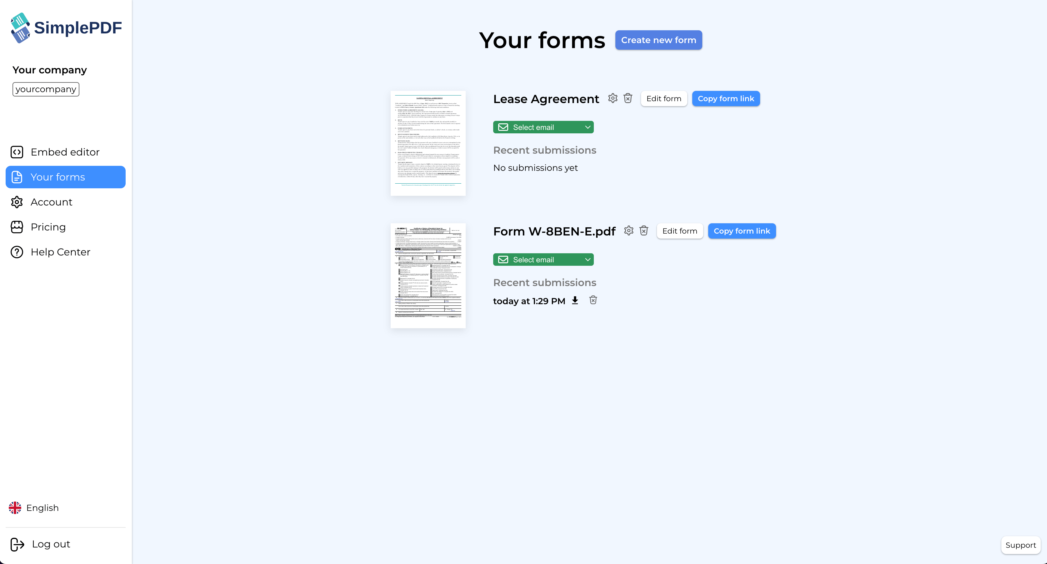 Create or update existing PDF forms
