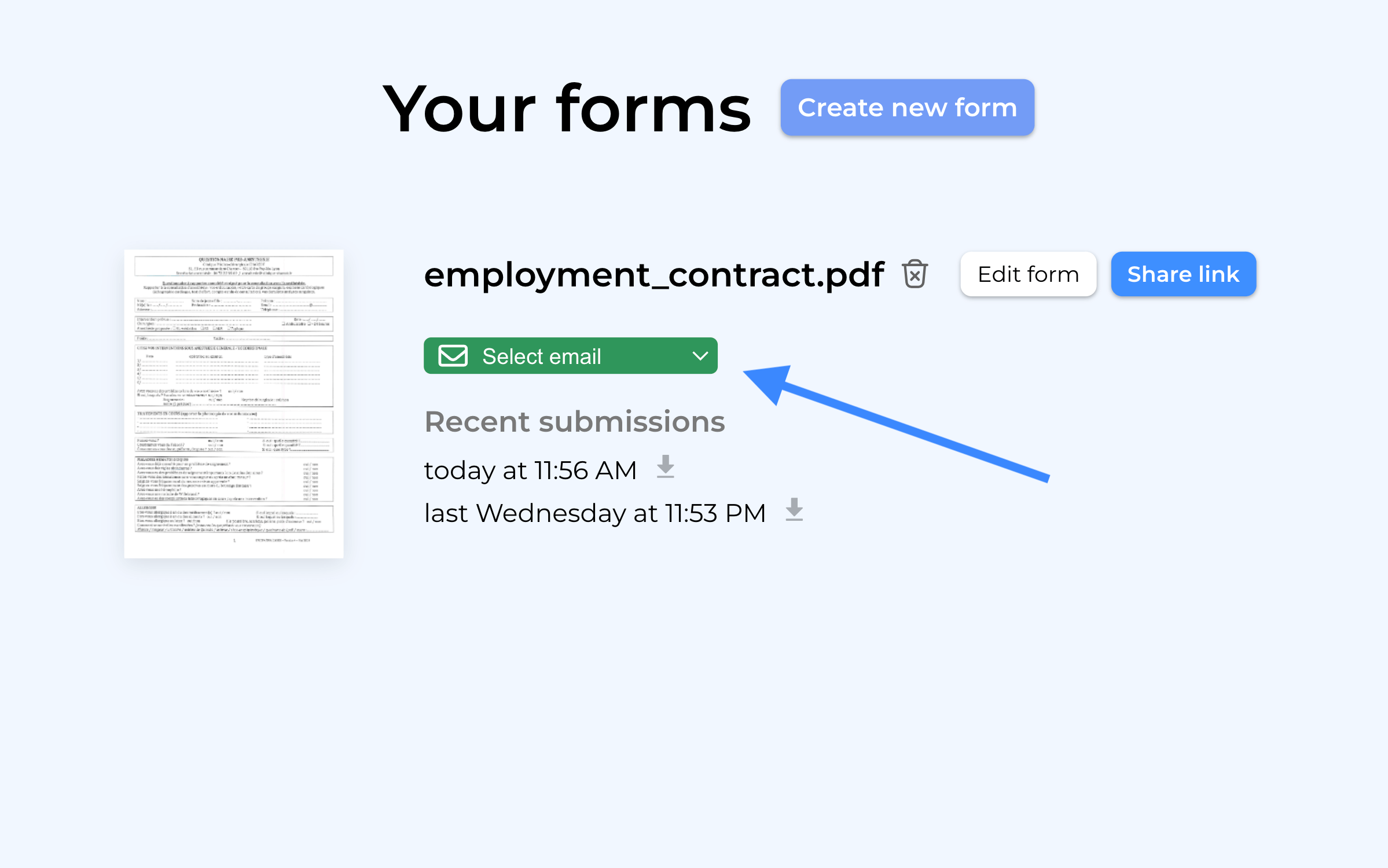 Configure email notifications for PDF forms