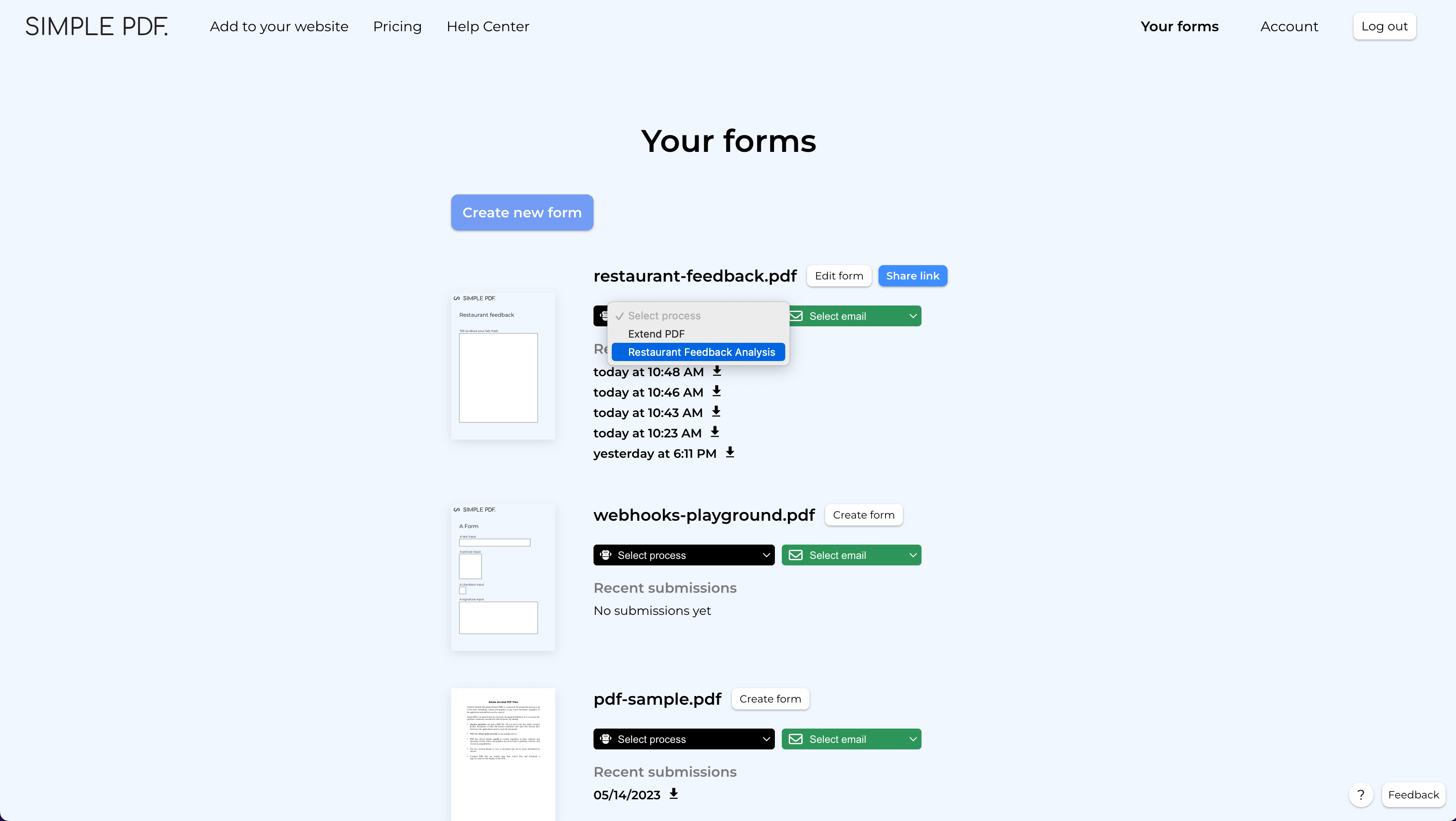 Selecting a process to trigger